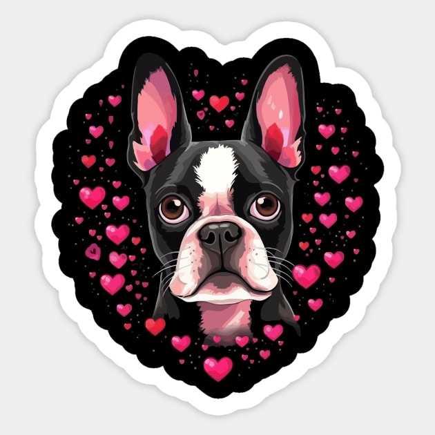 Boston Terrier Valentine Day Sticker by JH Mart